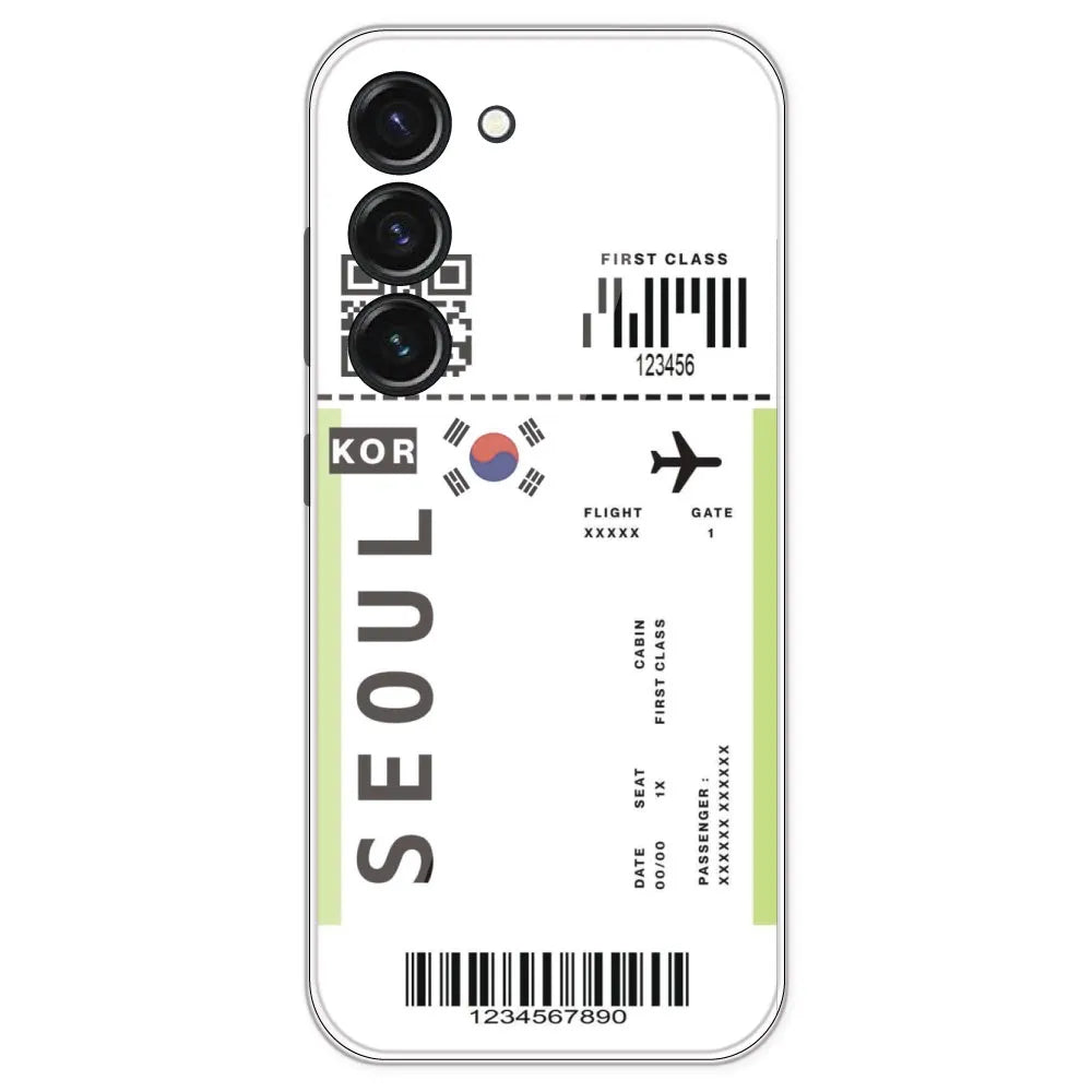 Seoul Ticket - Clear Printed Silicone Case For Samsung Galaxy S23