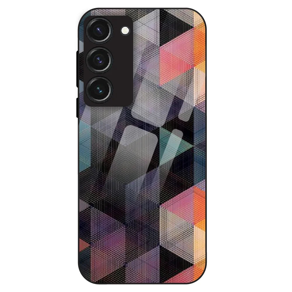 Geometric Prism Grid - Glass Case For Samsung Models