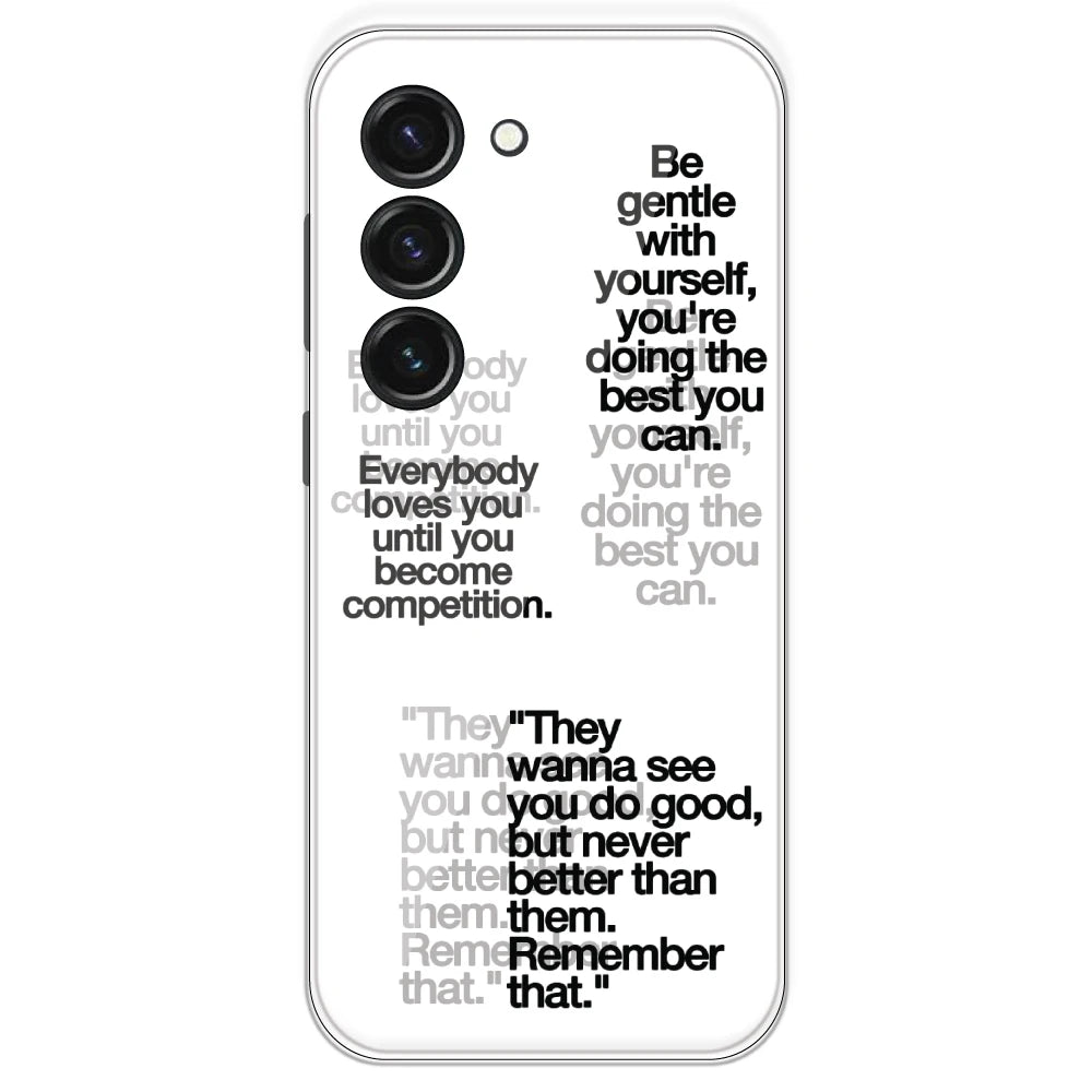 Motivational Quotes - Clear Printed Silicone Case For Samsung Galaxy S23