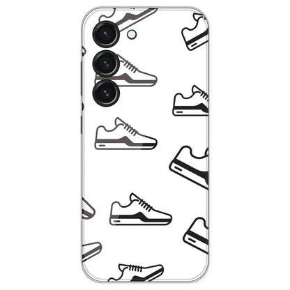 Black Sneakers - Clear Printed Silicone Case For Samsung Galaxy S23 