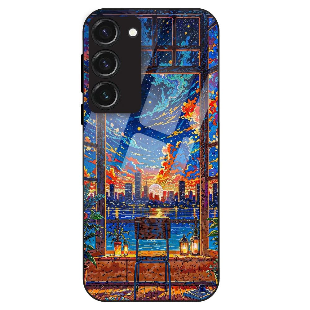 Sunset City View - Glass Case For Samsung Galaxy S23