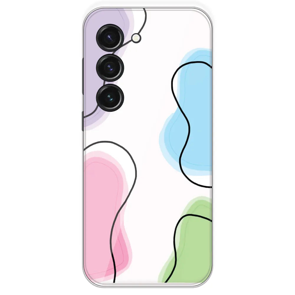 Rainbow Cow Print - Clear Printed Silicone Case For Samsung Galaxy S23