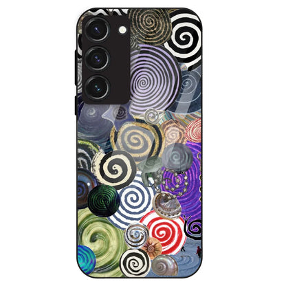 Abstract Spiral Vibe - Glass Case For Samsung Galaxy S23