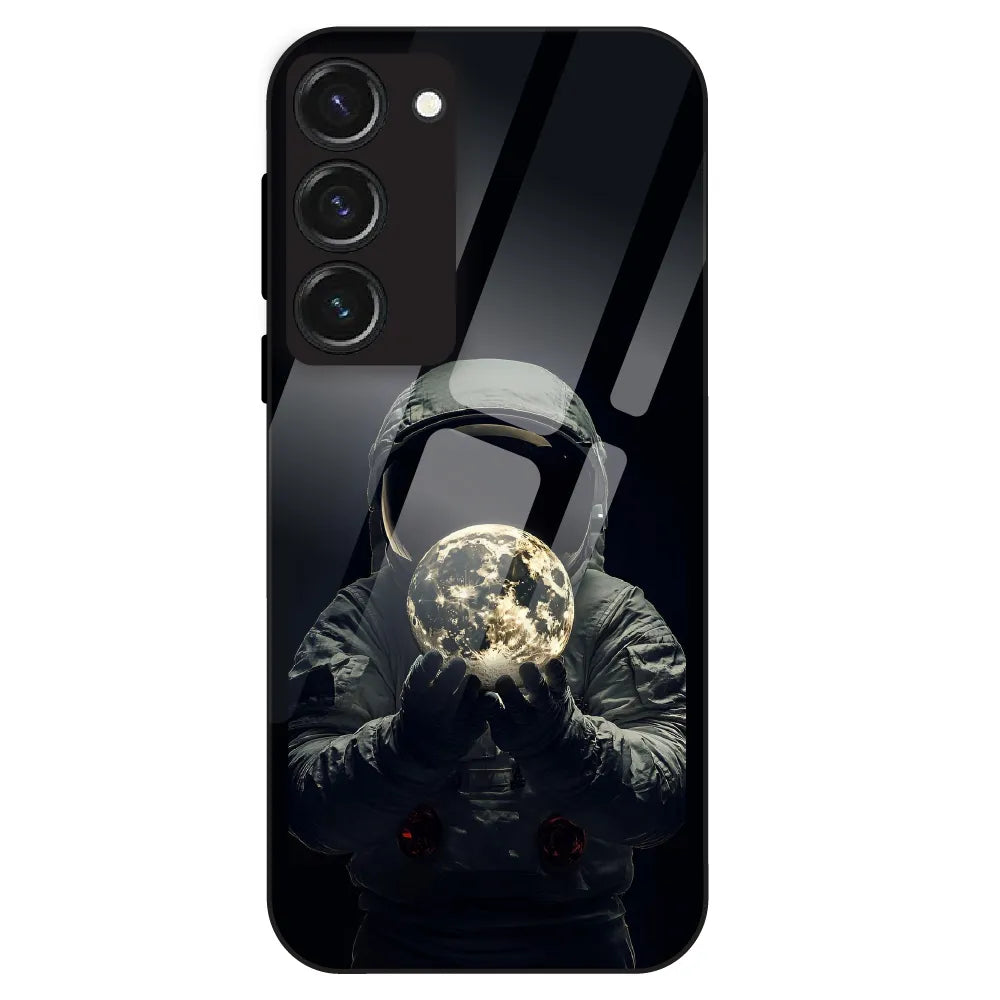Astronaut Moon Glow - Glass Case For Samsung Galaxy S23