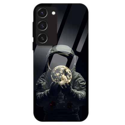 Astronaut Moon Glow - Glass Case For Samsung Galaxy S23