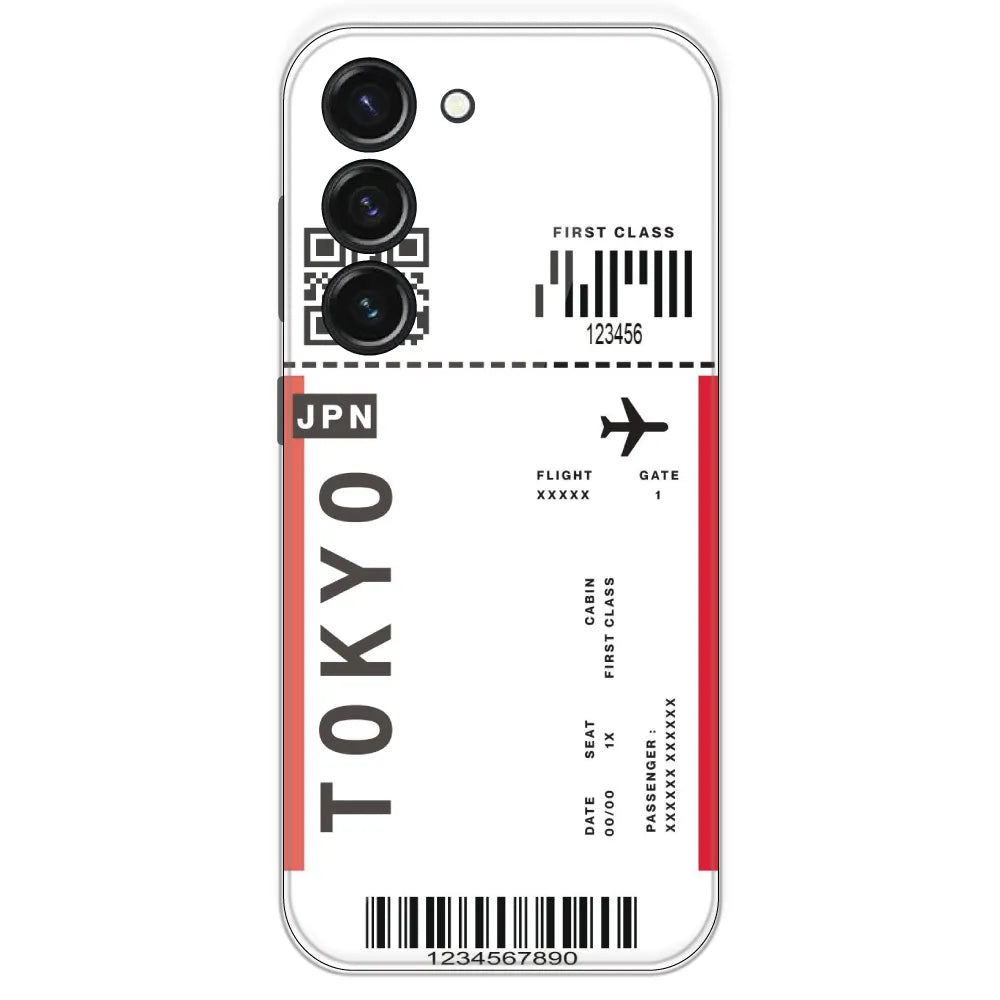 Tokyo Ticket - Clear Printed Silicone Case For Samsung Galaxy S23