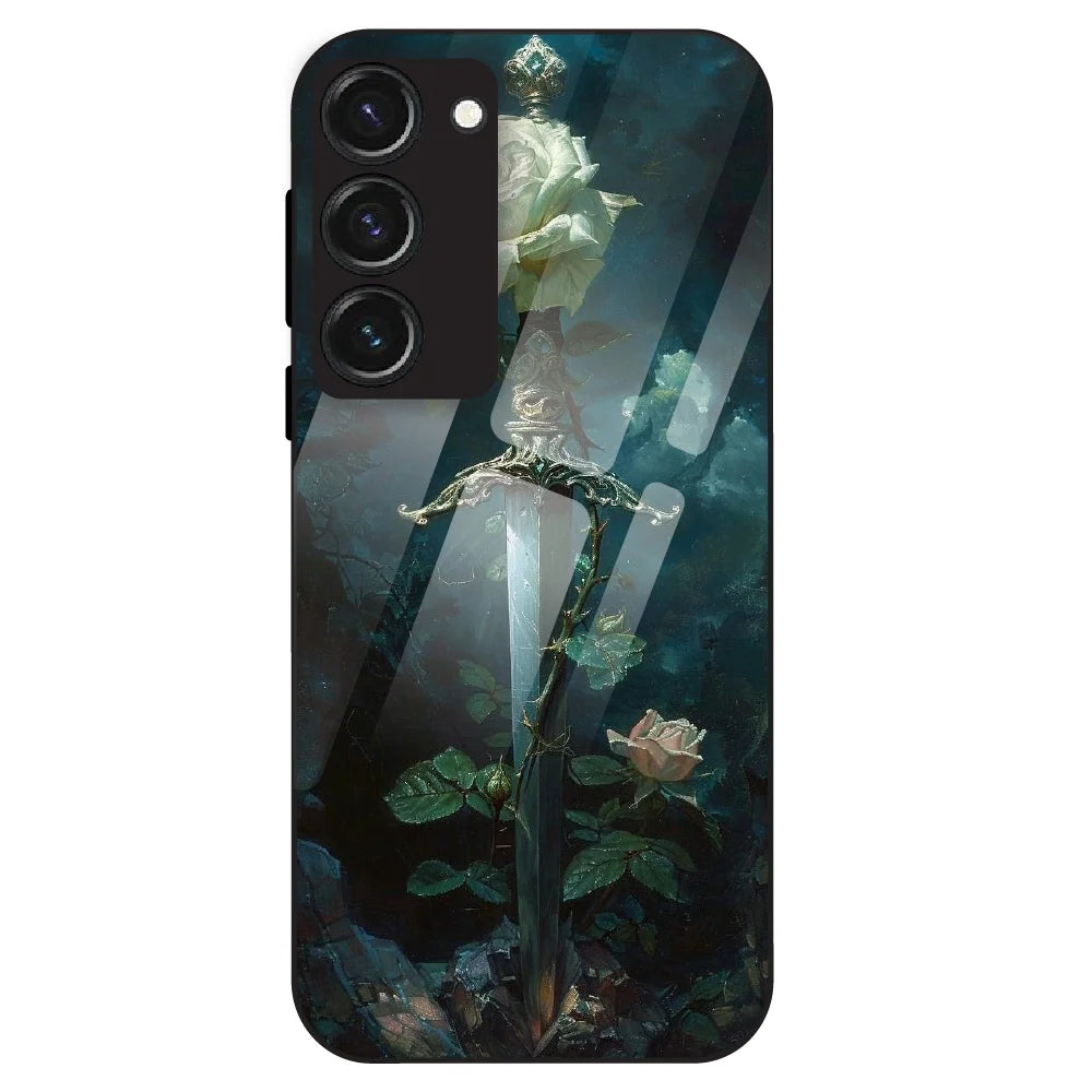 Mystic Sword Rose - Glass Case For Samsung Galaxy S23