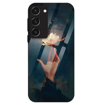 Mystic Hand & Bloom - Glass Case For Samsung Galaxy S23