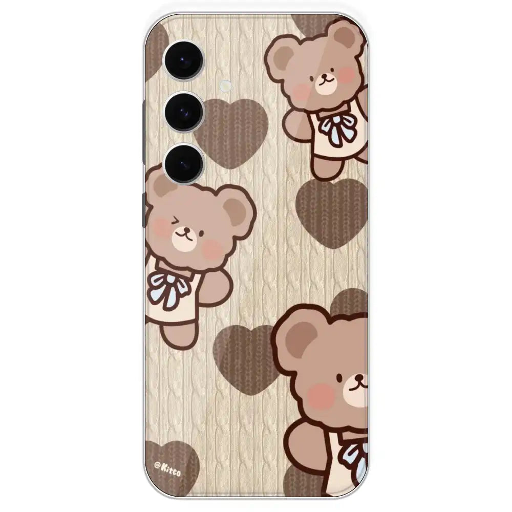 Teddy Heart - Printed Silicone Case For Samsung Galaxy S24 FE