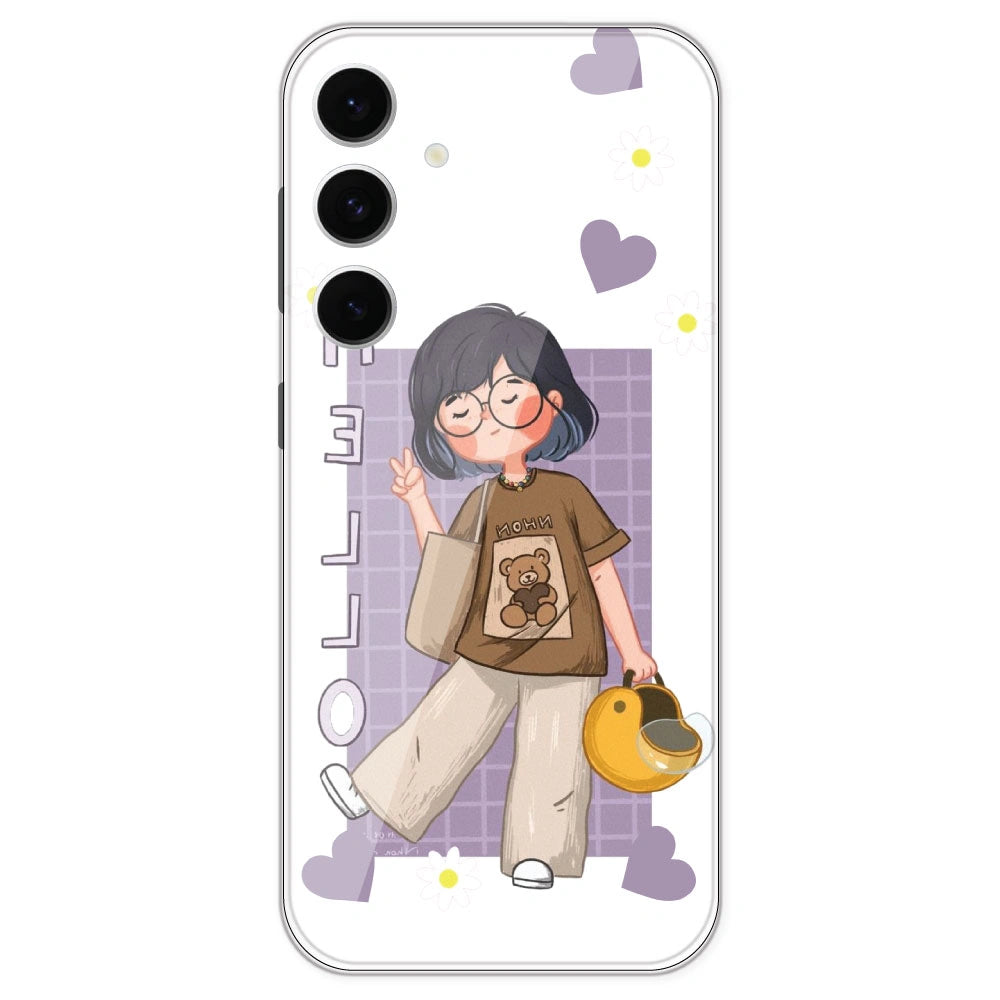 Introvert Girl - Clear Printed Silicone Case For Samsung Galaxy S24 FE