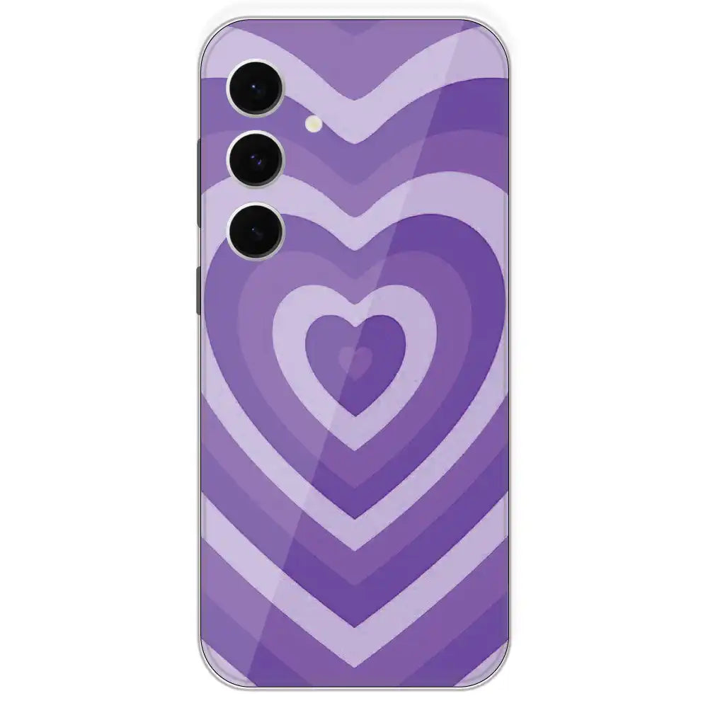 Purple Hearts - Printed Silicone Case For Samsung Galaxy S24 FE