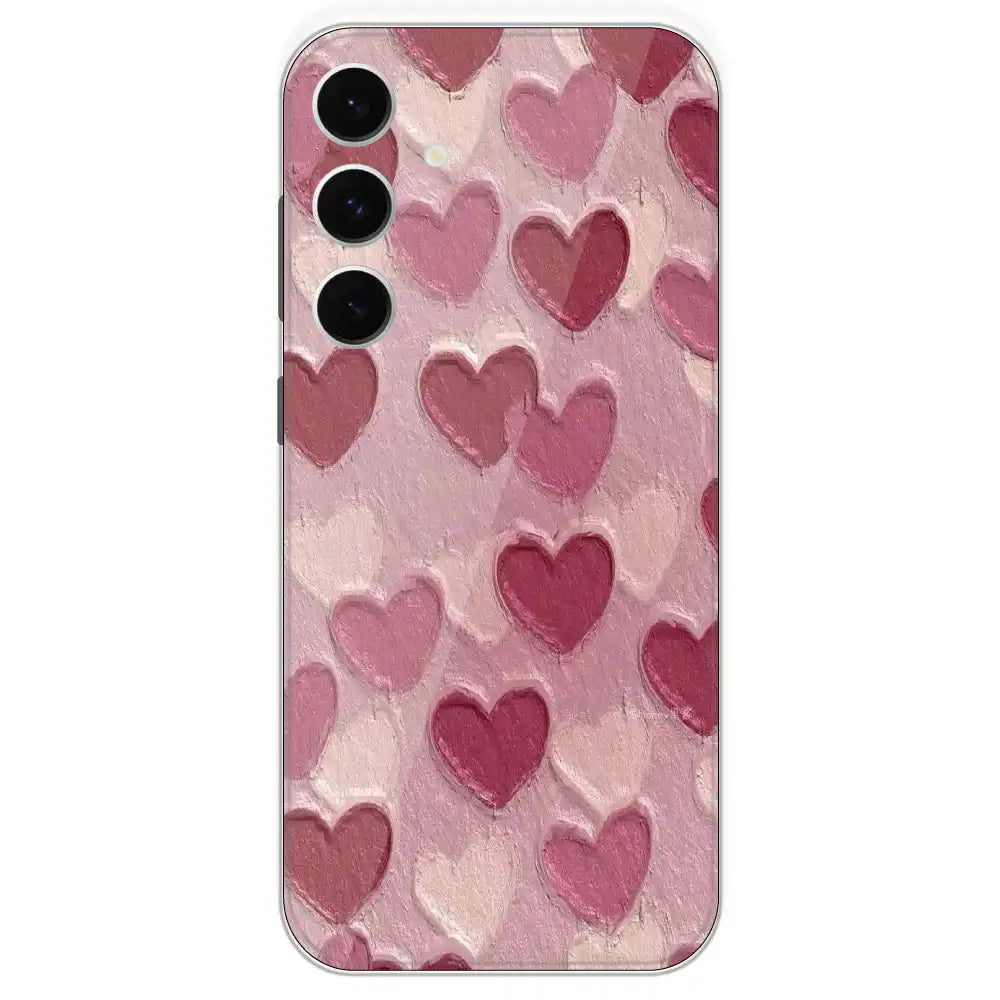 Pastel Hearts Love - Printed Silicone Case For Samsung Galaxy S24 FE