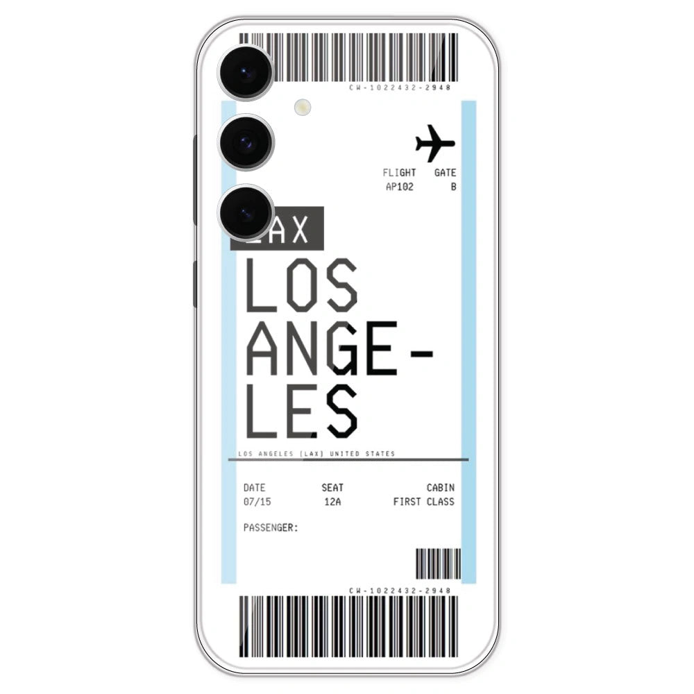Los Angeles Ticket - Clear Printed Silicone Case For Samsung Galaxy S24 FE