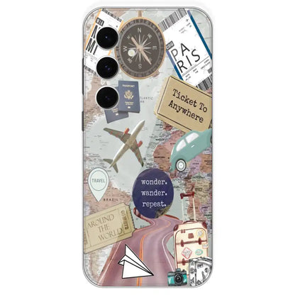 Travel Collage - Printed Silicone Case For Samsung Galaxy S24 FE