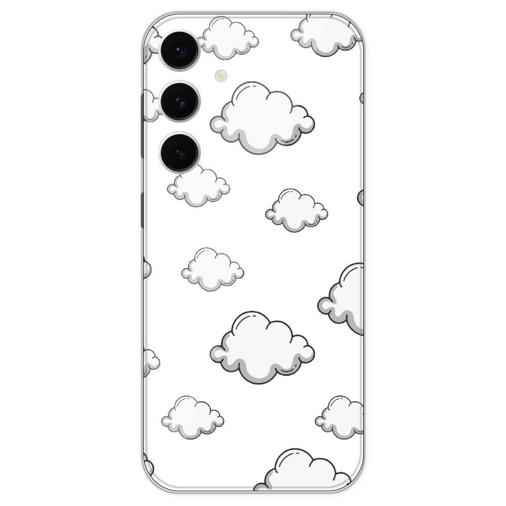 Clouds - Clear Printed Silicone Case For Samsung Galaxy S24 FE