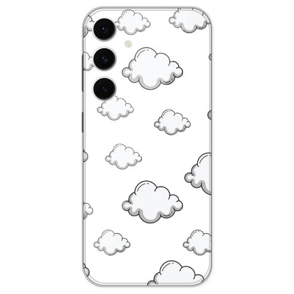 Clouds - Clear Printed Silicone Case For Samsung Galaxy S24 FE