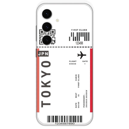 Tokyo Ticket - Clear Printed Silicone Case For Samsung Galaxy S24 FE