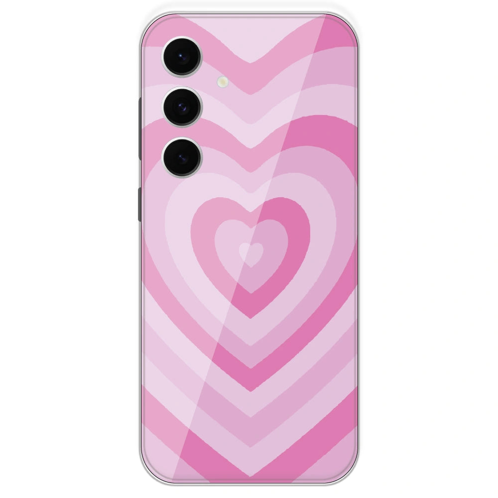 Pink Hearts - Printed Silicone Case For Samsung Galaxy S24 FE