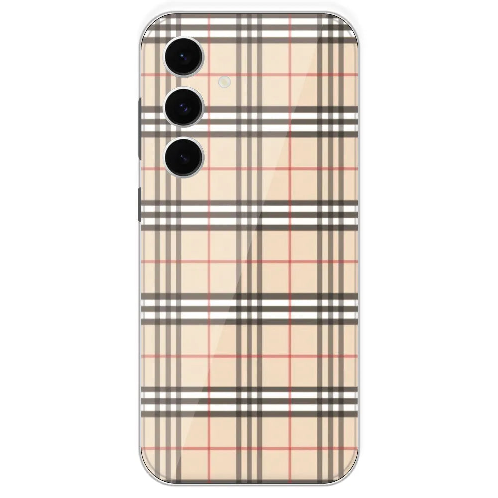 Yellow Checks - Printed Silicone Case For Samsung Galaxy S24 FE