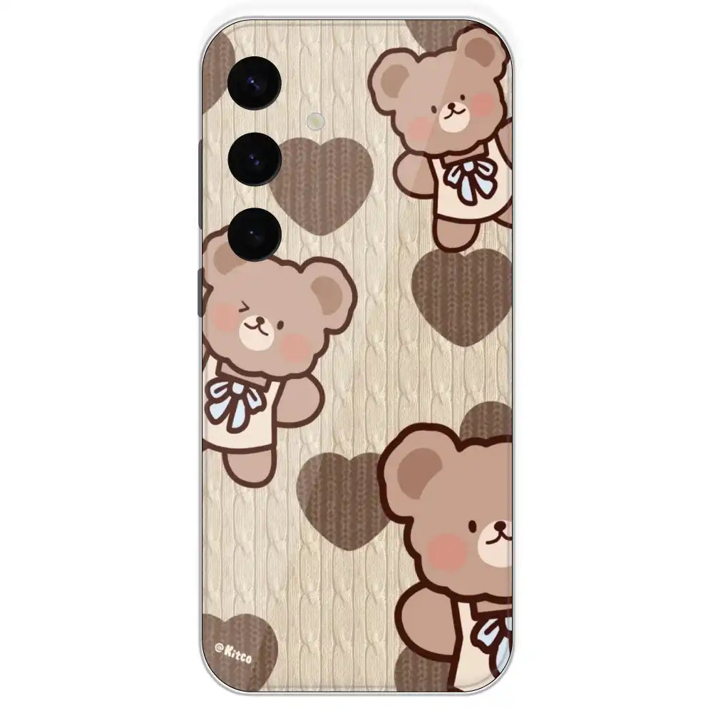 Teddy Heart - Printed Silicone Case For Samsung Galaxy S24 Plus