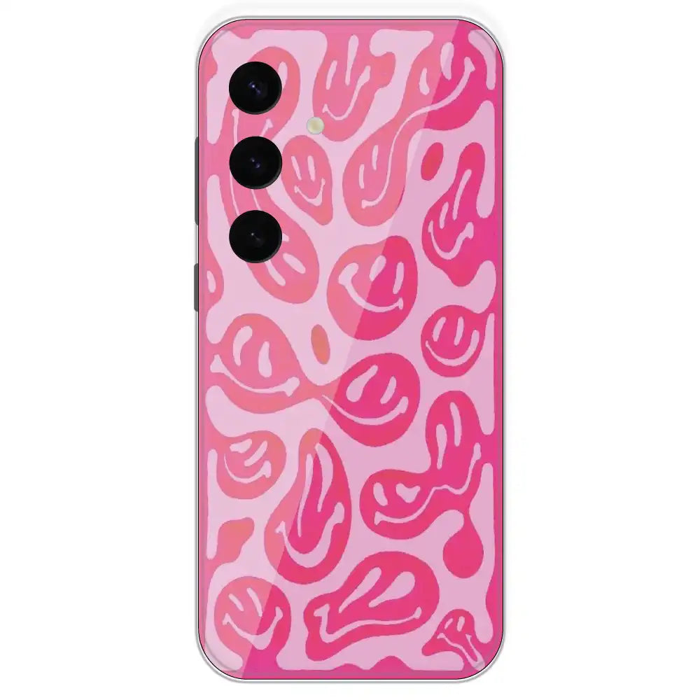 Pink Smilies - Printed Silicone Case For Samsung Galaxy S24 Plus