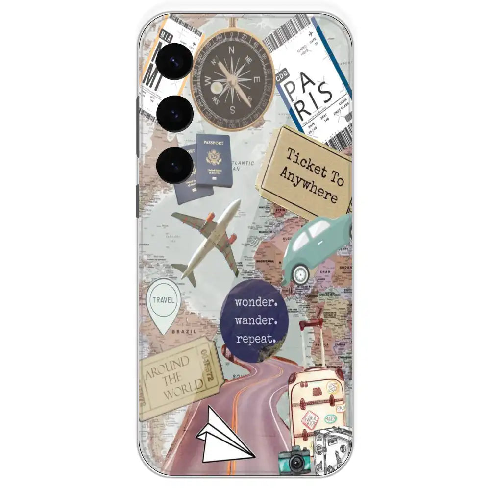 Travel Collage - Printed Silicone Case For Samsung Galaxy S24 Plus