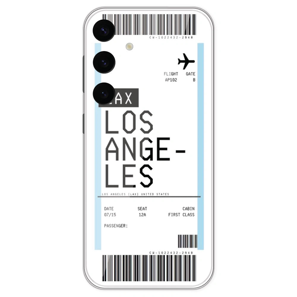 Los Angeles Ticket - Clear Printed Silicone Case For Samsung Galaxy S24 Plus