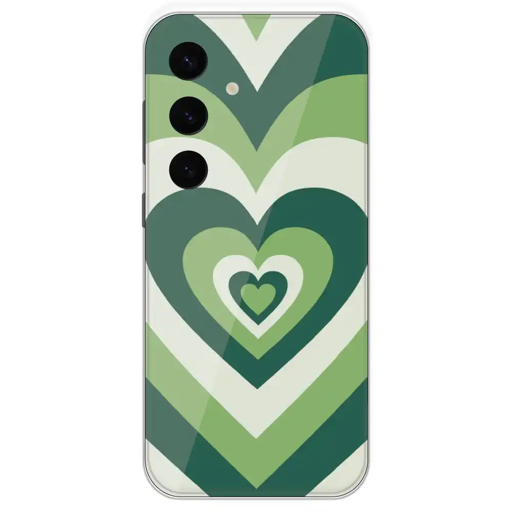 Dark Green Hearts - Printed Silicone Case For Samsung Galaxy S24 Plus