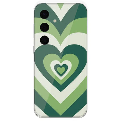 Dark Green Hearts - Printed Silicone Case For Samsung Galaxy S24 Plus