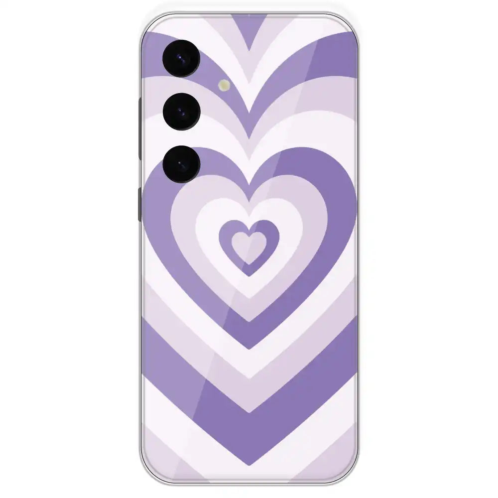 Dark Purple Hearts - Printed Silicone Case For Samsung Galaxy S24 Plus