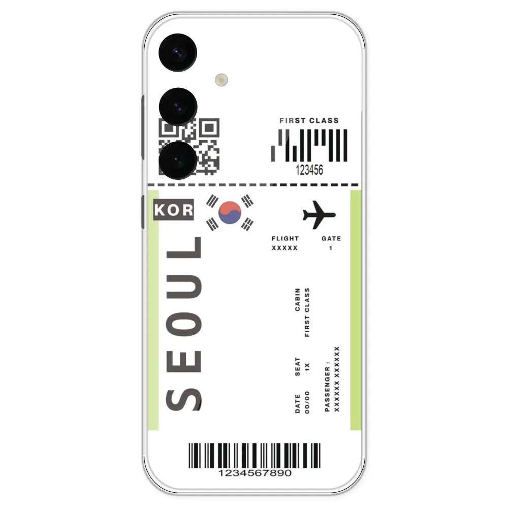 Seoul Ticket - Clear Printed Silicone Case For Samsung Galaxy S24 Plus