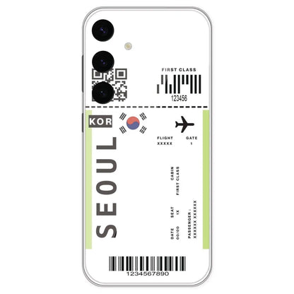 Seoul Ticket - Clear Printed Silicone Case For Samsung Galaxy S24 Plus