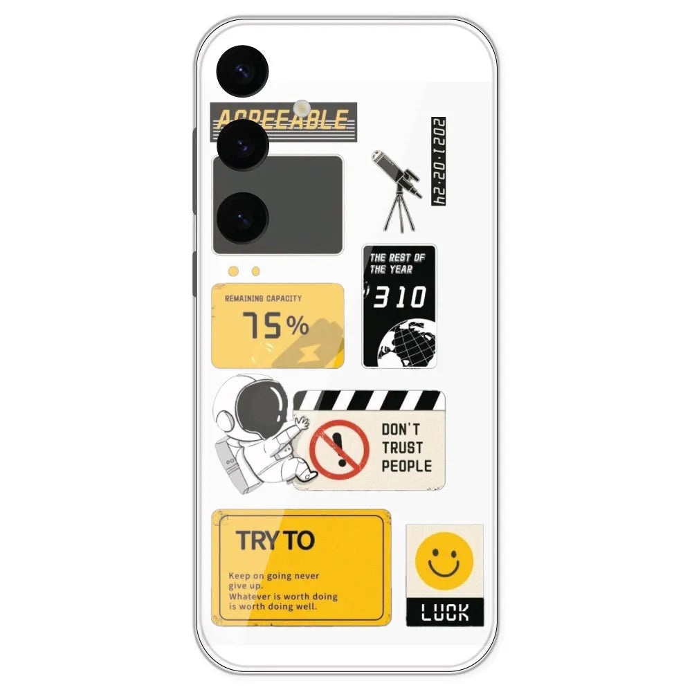 Space - Clear Printed Silicone Case For Samsung Galaxy S24 Plus