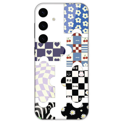 Aesthetic Puzzle - Clear Printed Silicone Case For Samsung Galaxy S24 Plus