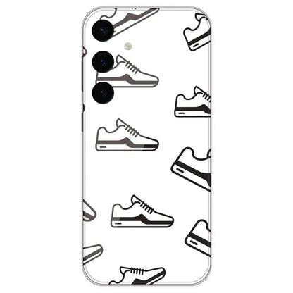 Black Sneakers - Clear Printed Silicone Case For Samsung Galaxy S24 Plus