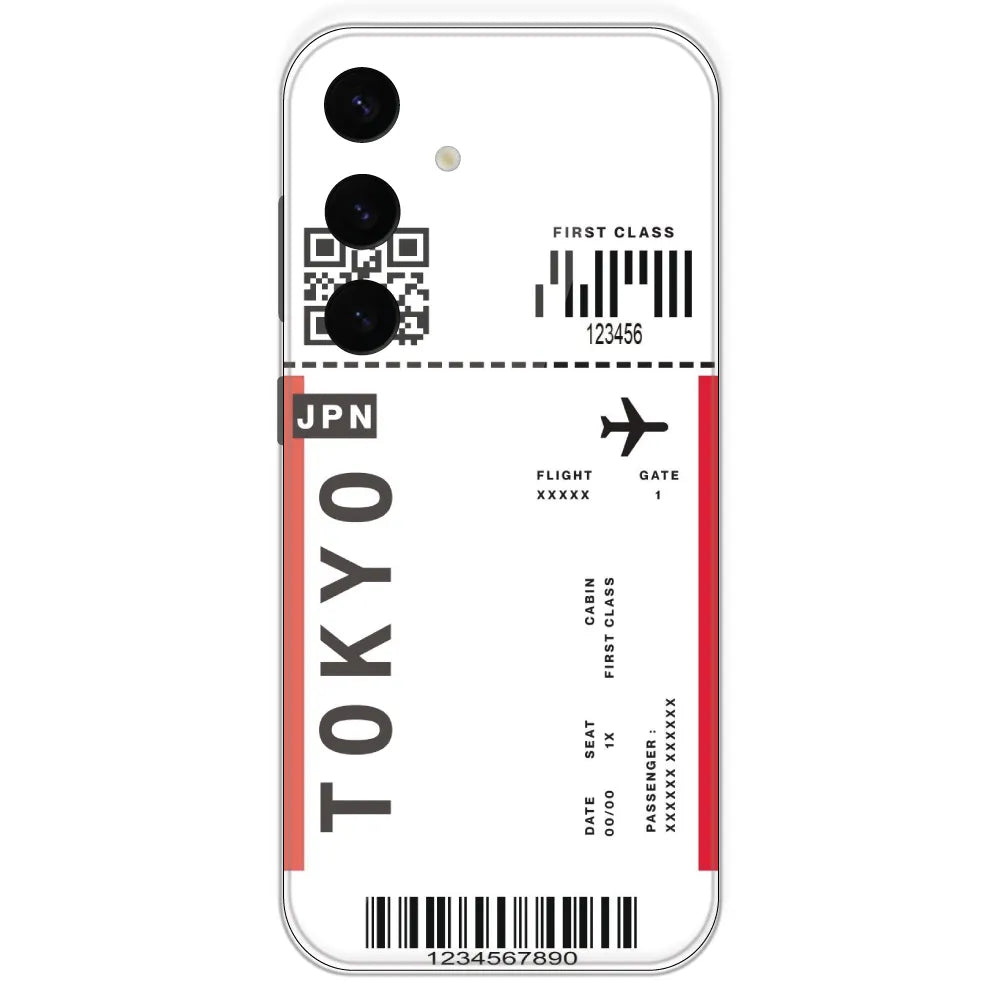 Tokyo Ticket - Clear Printed Silicone Case For Samsung Galaxy S24 Plus