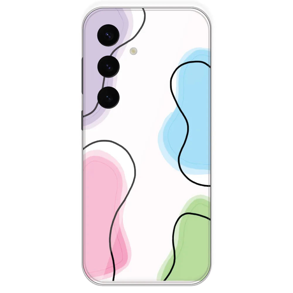 Rainbow Cow Print - Clear Printed Silicone Case For Samsung Galaxy S24 Plus