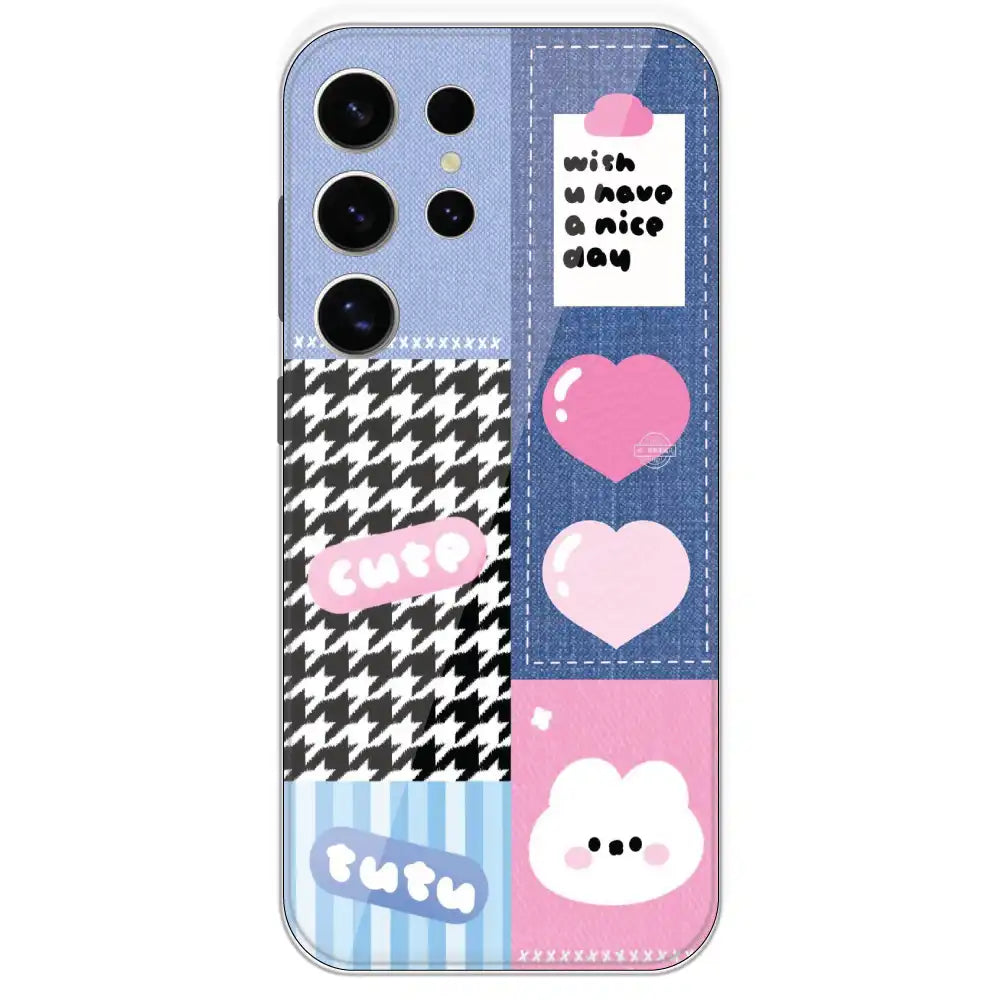 Cute Pink Bear Collage - Printed Silicone Case For Samsung Galaxy S24 Ultra
