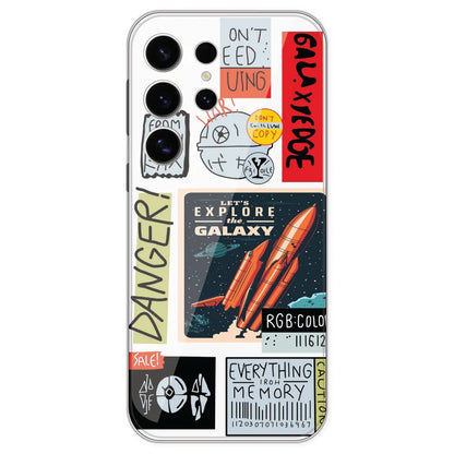 Galaxy - Clear Printed Silicone Case For Samsung Galaxy S24 Ultra
