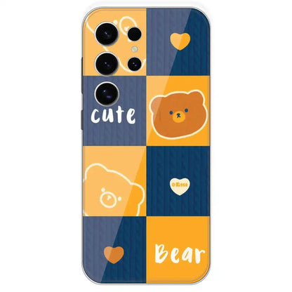 Cute Bear Collage - Printed Silicone Case For Samsung Galaxy S24 Ultra