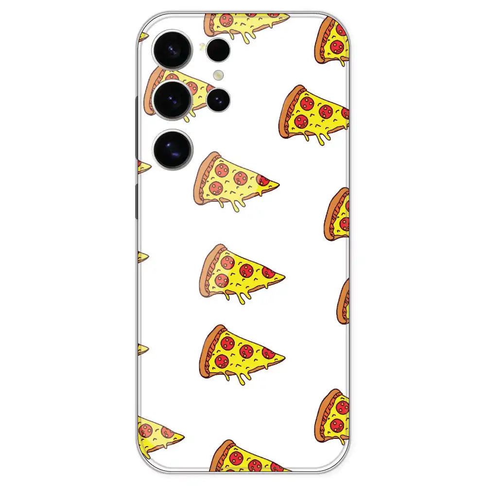 Pizza - Clear Printed Silicone Case For Samsung Galaxy S24 Ultra