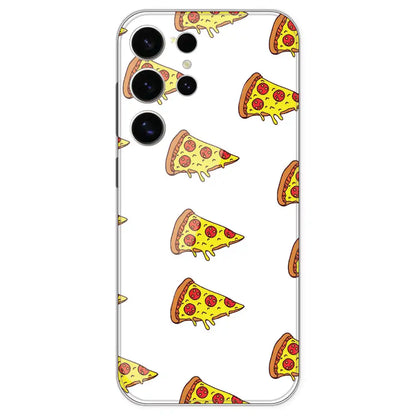 Pizza - Clear Printed Silicone Case For Samsung Galaxy S24 Ultra