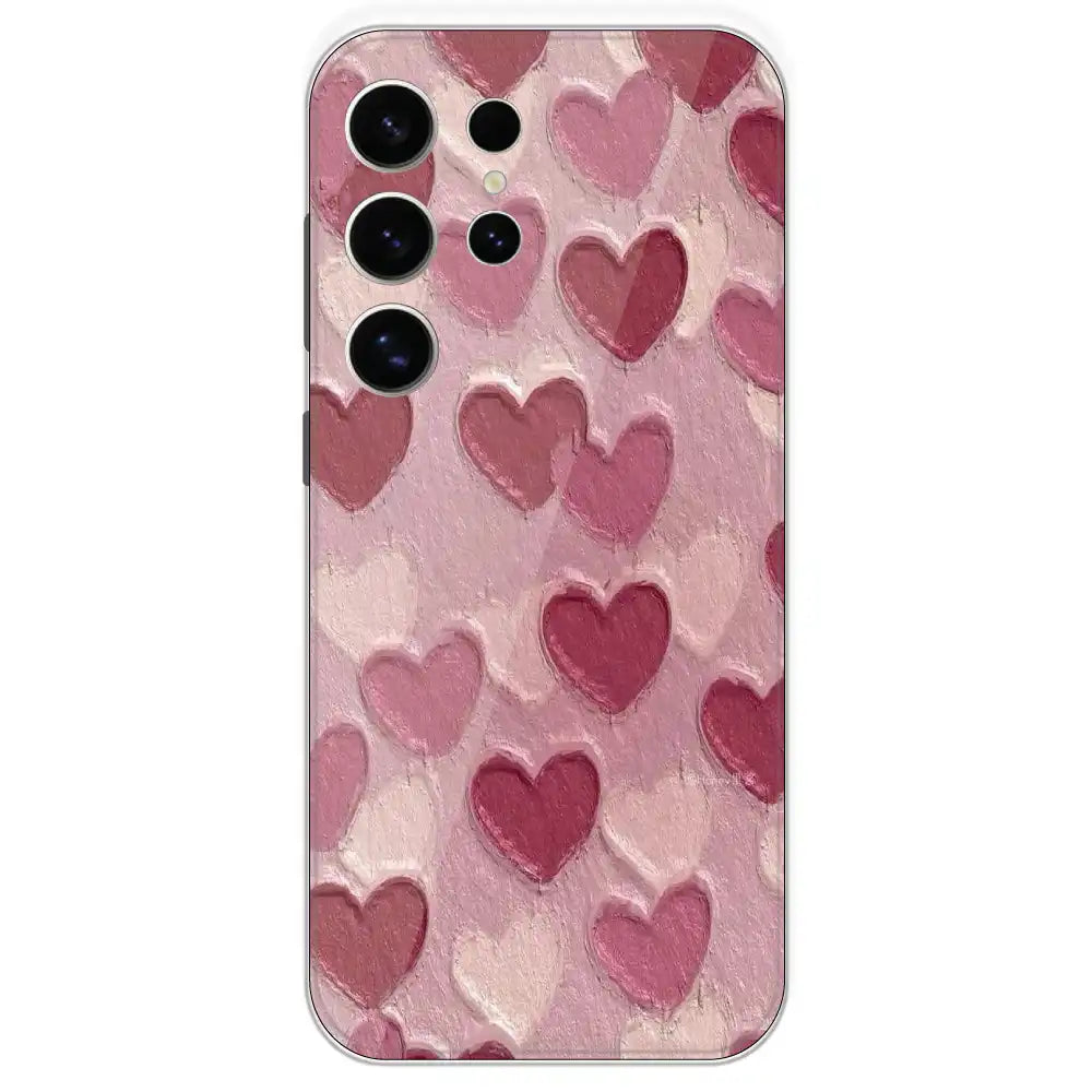 Pastel Hearts Love - Printed Silicone Case For Samsung Galaxy S24 Ultra