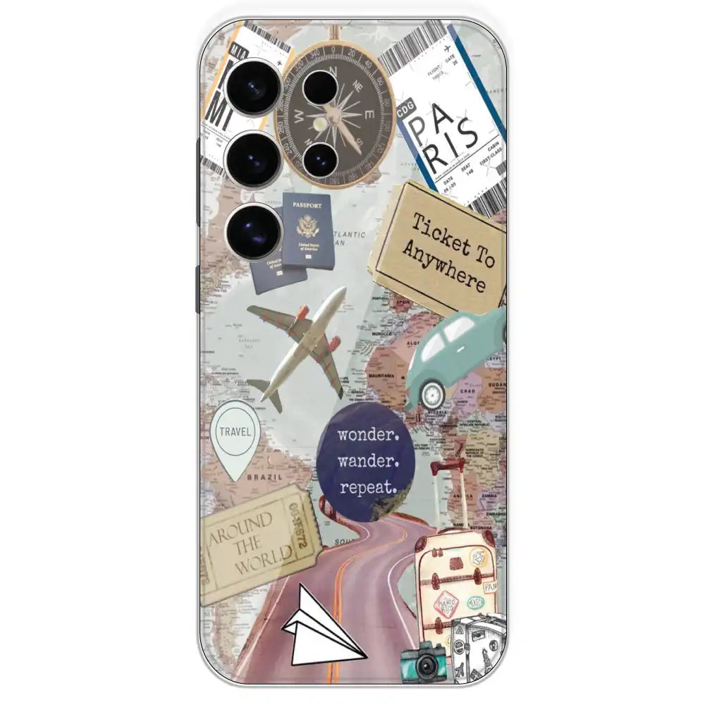Travel Collage - Printed Silicone Case For Samsung Galaxy S24 Ultra