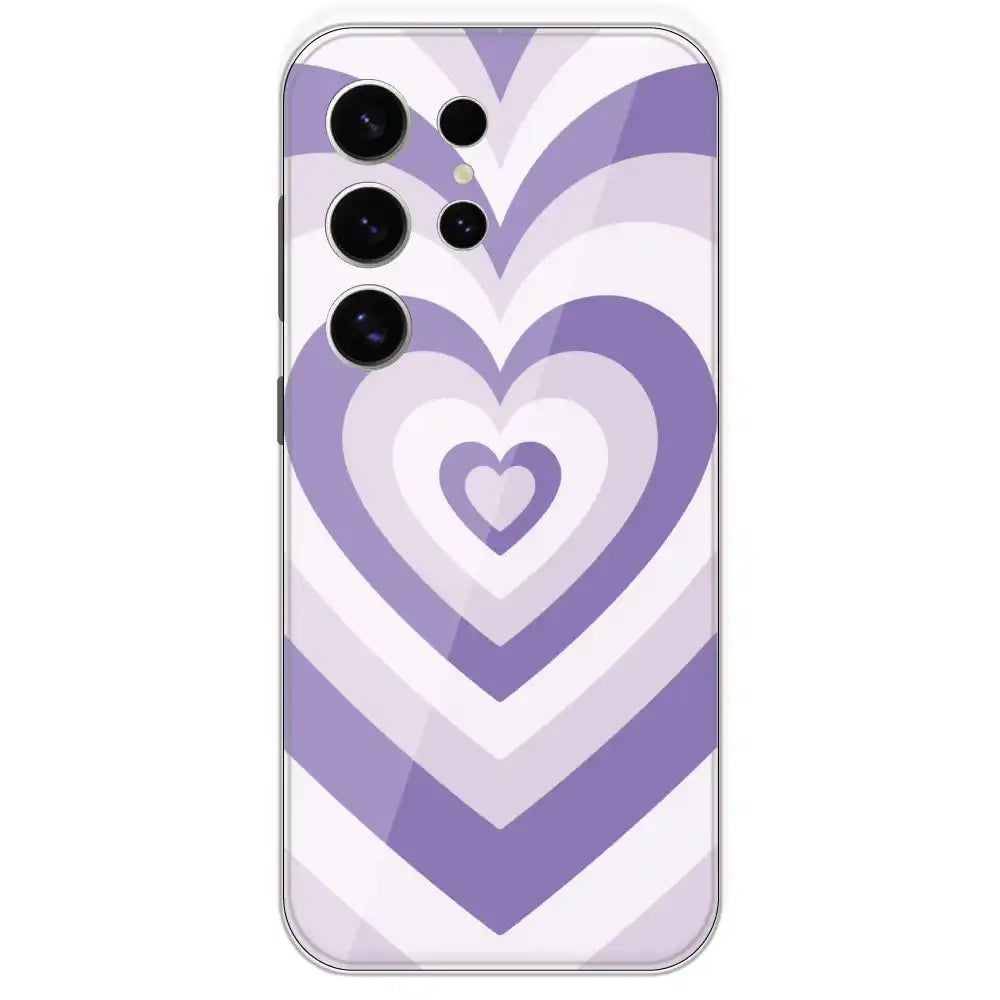 Dark Purple Hearts - Printed Silicone Case For Samsung Galaxy S24 Ultra