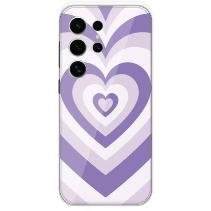 Dark Purple Hearts - Printed Silicone Case For Samsung Galaxy S24 Ultra