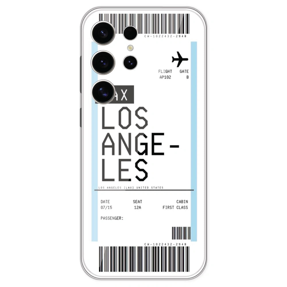 Los Angeles Ticket - Clear Printed Silicone Case For Samsung Galaxy S24 Ultra