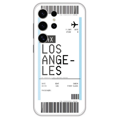 Los Angeles Ticket - Clear Printed Silicone Case For Samsung Galaxy S24 Ultra