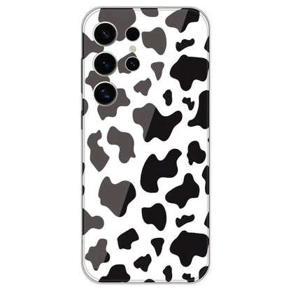 Cow Print - Clear Printed Silicone Case For Samsung Galaxy S24 Ultra