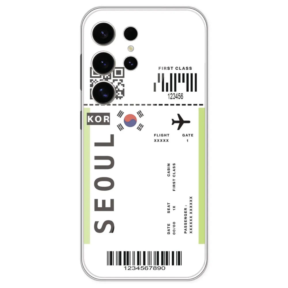 Seoul Ticket - Clear Printed Silicone Case For Samsung Galaxy S24 Ultra